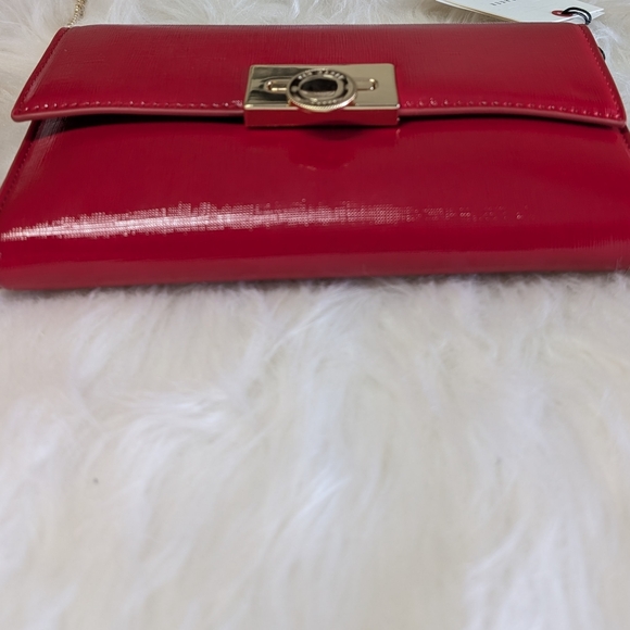 Ted Baker Parisa Classy Red Shoulder Clutch Bag With Removable Chain Strap, Kiss - Picture 9 of 13